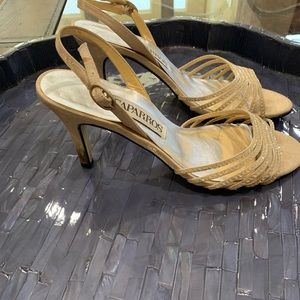 Crystal  Embellished Gold Shoe